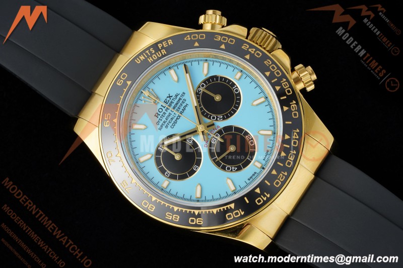 Rolex - Daytona 126518LN 40mm Gain Weight CER/YG/RU Blu/Blk Turquoise Dial UFO UF4131 Free Sprung