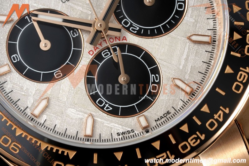 Rolex - Daytona 126515LN 40mm Gain Weight CER/RG/RU GREY/BLK Meteorite Dial UFO UF4131 Free Sprung | 롤렉스 데이토나 126515LN 40mm 게인 웨이트 CER/RG/RU 그레이/블랙 운석 다이얼 UFO UF4131 프리 스프링