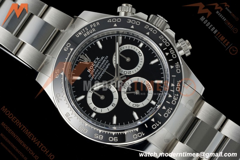 Rolex - Daytona 126500LN 40mm CER 904L SS/SS Black Clean Plus DD4131 | 롤렉스 데이토나 126500LN 40mm 세라믹 베젤 904L 스테인리스 스틸/스테인리스 스틸 블랙 다이얼 클린 팩토리 플러스 DD4131 무브먼트