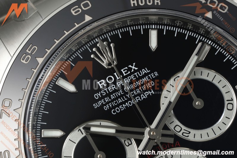 Rolex - Daytona 126500LN 40mm CER 904L SS/SS Black Clean Plus DD4131 | 롤렉스 데이토나 126500LN 40mm 세라믹 베젤 904L 스테인리스 스틸/스테인리스 스틸 블랙 다이얼 클린 팩토리 플러스 DD4131 무브먼트