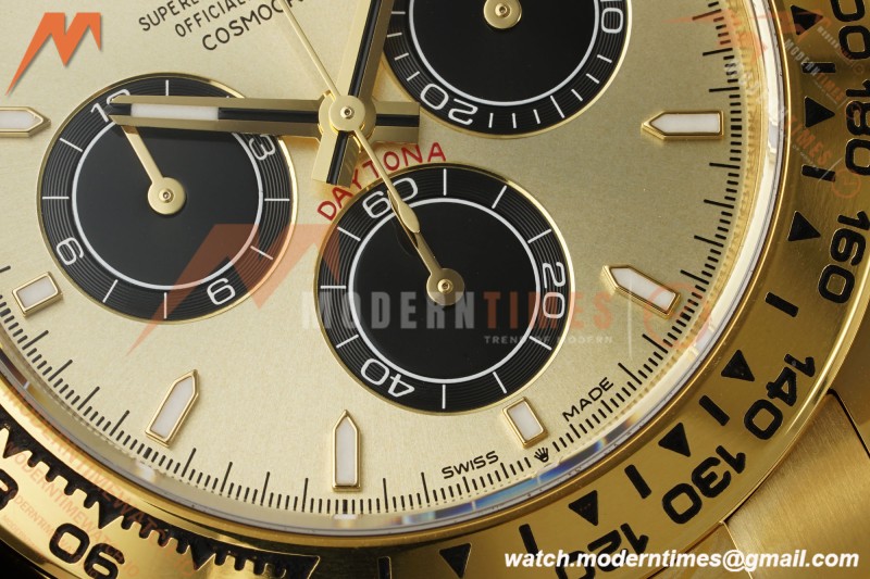 Rolex - Daytona 126508 40mm Gain Weight YG/YG Gold/Blk/Stk Clean Plus DD4131 | 롤렉스 데이토나 126508 40mm, 무게 증가 버전, 옐로우 골드/옐로우 골드, 블랙 다이얼, 스틸 브레이슬릿, 클린 팩토리 제작, DD4131 무브먼트 탑재