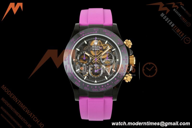 Rolex - Daytona Blaken 40mm Black PVD/RU Purple Skeleton Sonic DD4130