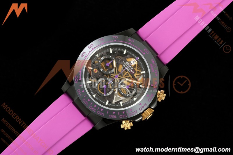Rolex - Daytona Blaken 40mm Black PVD/RU Purple Skeleton Sonic DD4130
