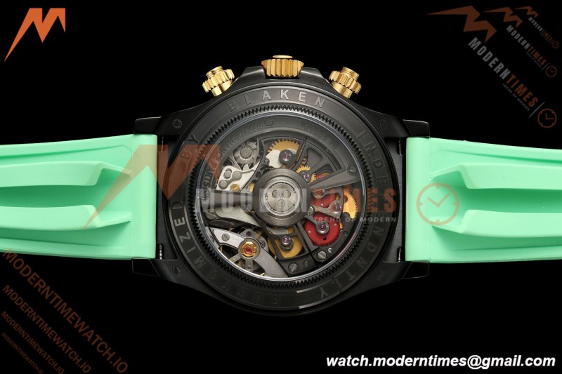 Rolex - Daytona Blaken 40mm Black PVD/RU Mint Green Skeleton Sonic DD4130