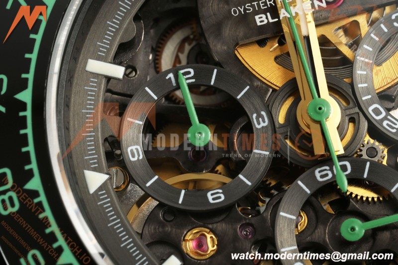 Rolex - Daytona Blaken 40mm Black PVD/RU Mint Green Skeleton Sonic DD4130