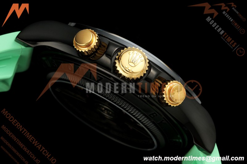 Rolex - Daytona Blaken 40mm Black PVD/RU Mint Green Skeleton Sonic DD4130