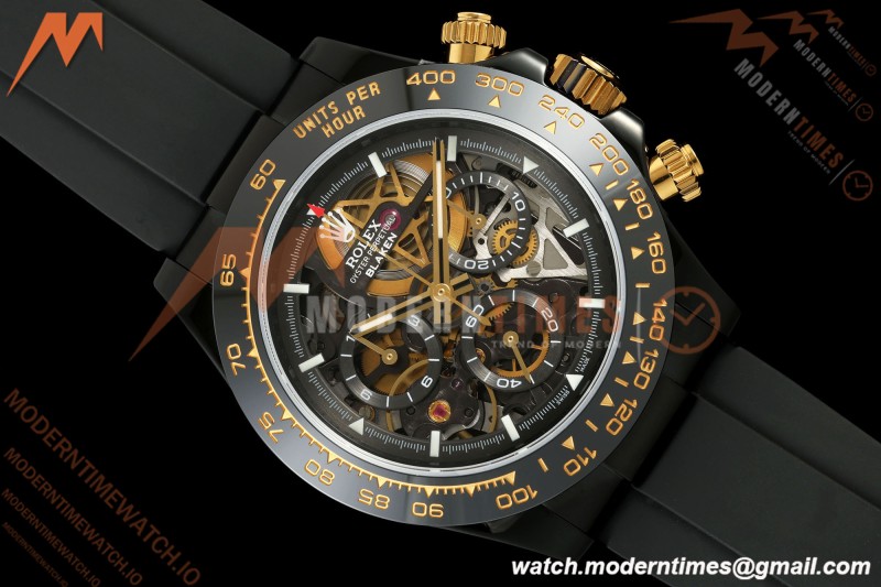 Rolex - Daytona Blaken 40mm Black PVD/RU Cronus Art Gold Skeleton Sonic DD4130