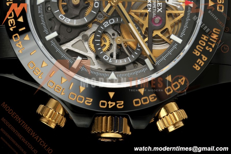 Rolex - Daytona Blaken 40mm Black PVD/RU Cronus Art Gold Skeleton Sonic DD4130