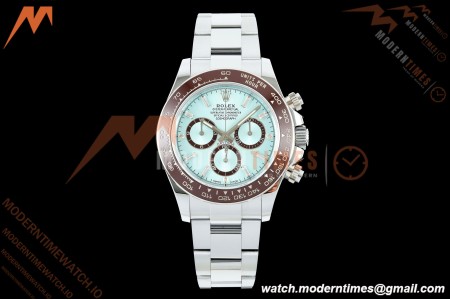 Rolex - Daytona 126506 40mm Gain Weight Brn CER/SS I-Blu/Dia UFO UF4131 Free Sprung | 롤렉스 데이토나 126506 40mm, 브라운 세라믹/스테인리스 스틸, 아이스 블루 다이얼/다이아몬드, UFO UF4131 무브먼트, 프리 스프링 밸런스 휠