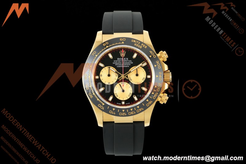Rolex - Daytona 116518LN Paul Newman 40mm Gain Weight CER/YG/RU Black/Yellow Gold 3CF DD4130 Mod | 롤렉스 – 데이토나 116518LN 폴 뉴먼 40mm 중량 증가 세라믹 / 옐로우 골드 / 러버 블랙 / 옐로우 골드 3CF DD4130 개조