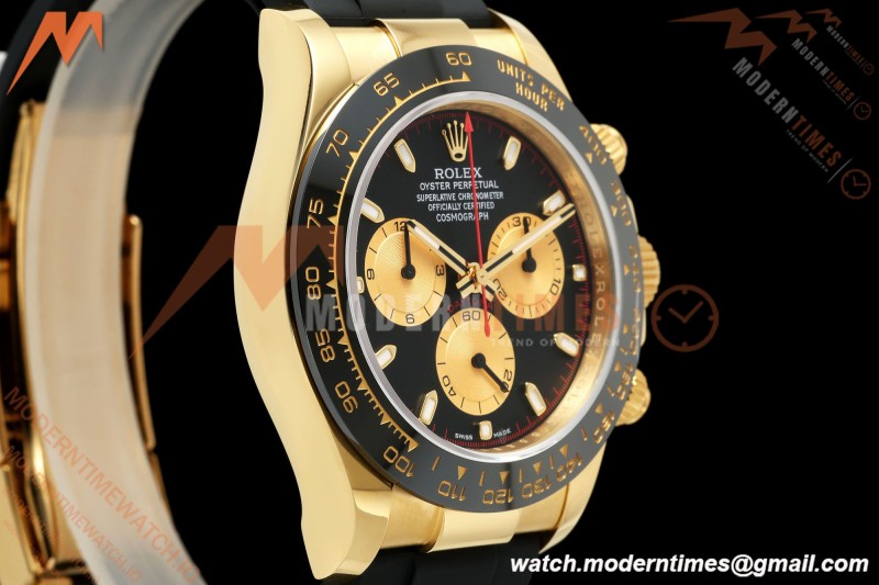 Rolex - Daytona 116518LN Paul Newman 40mm Gain Weight CER/YG/RU Black/Yellow Gold 3CF DD4130 Mod | 롤렉스 – 데이토나 116518LN 폴 뉴먼 40mm 중량 증가 세라믹 / 옐로우 골드 / 러버 블랙 / 옐로우 골드 3CF DD4130 개조
