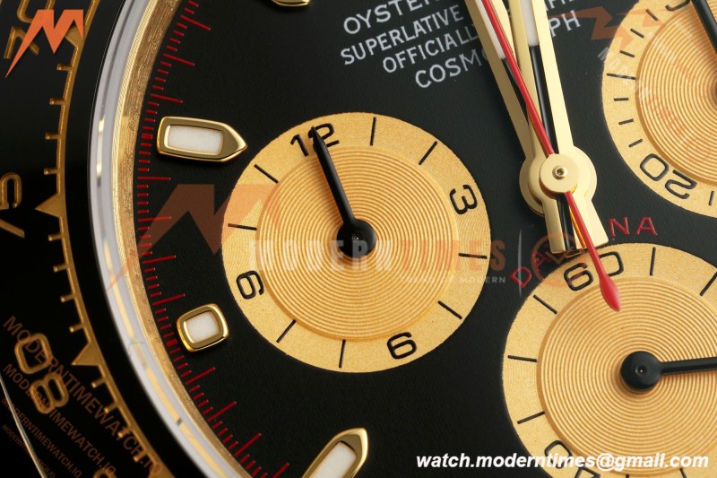 Rolex - Daytona 116518LN Paul Newman 40mm Gain Weight CER/YG/RU Black/Yellow Gold 3CF DD4130 Mod | 롤렉스 – 데이토나 116518LN 폴 뉴먼 40mm 중량 증가 세라믹 / 옐로우 골드 / 러버 블랙 / 옐로우 골드 3CF DD4130 개조