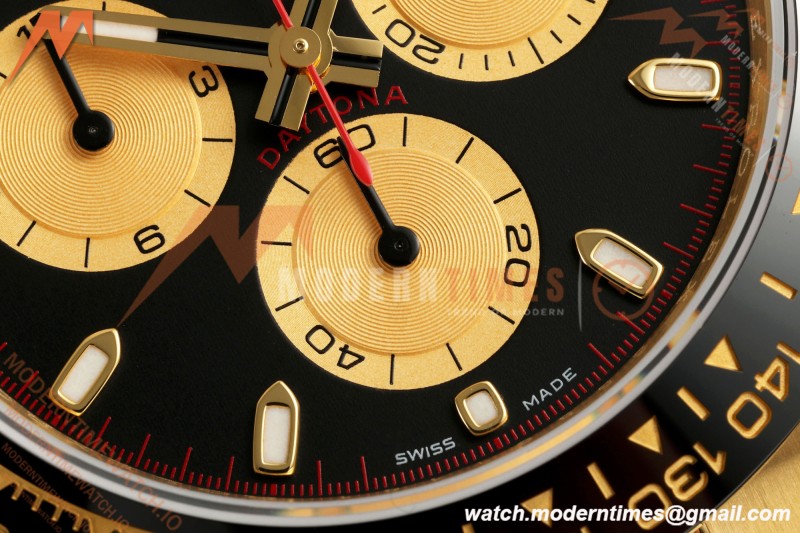 Rolex - Daytona 116518LN Paul Newman 40mm Gain Weight CER/YG/RU Black/Yellow Gold 3CF DD4130 Mod | 롤렉스 – 데이토나 116518LN 폴 뉴먼 40mm 중량 증가 세라믹 / 옐로우 골드 / 러버 블랙 / 옐로우 골드 3CF DD4130 개조