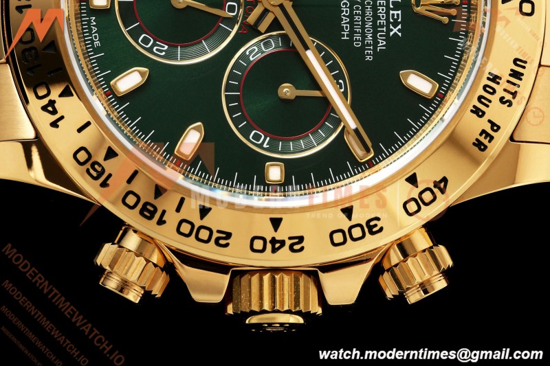 Rolex - Daytona 116508 Gain Weight 40mm 904L YG/YG Grn/Stk VSF DD4130