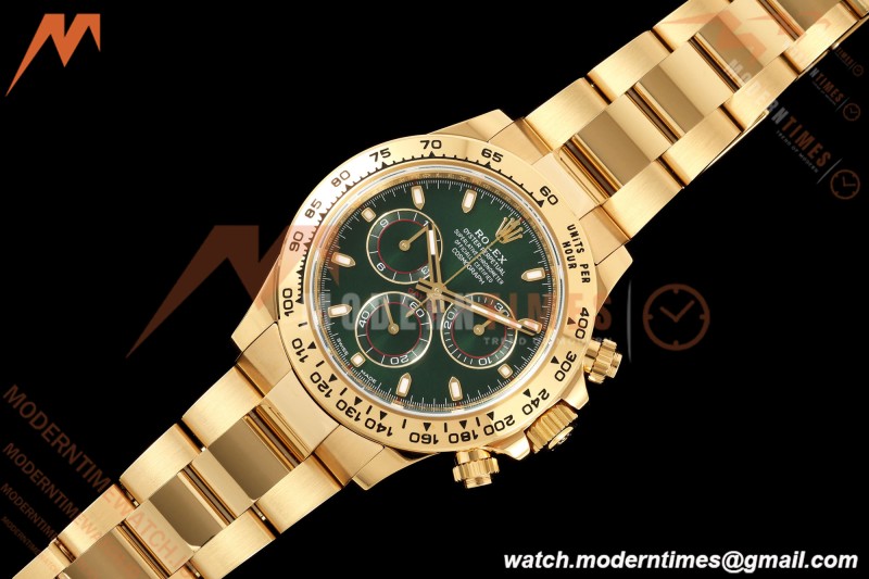 Rolex - Daytona 116508 Gain Weight 40mm 904L YG/YG Grn/Stk VSF DD4130