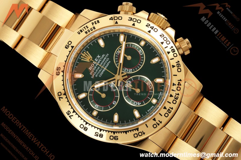 Rolex - Daytona 116508 Gain Weight 40mm 904L YG/YG Grn/Stk VSF DD4130