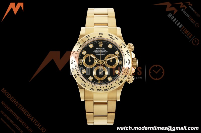 Rolex - Daytona 116508 40mm Gain Weight YG/YG Blk/Gold/Diam AVF DD4130 | 롤렉스 - 데이토나 116508 40mm 중량 증가 YG/YG 블랙/골드/다이아 AVF DD4130