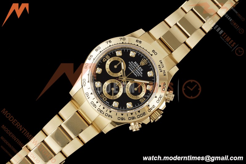 Rolex - Daytona 116508 40mm Gain Weight YG/YG Blk/Gold/Diam AVF DD4130 | 롤렉스 - 데이토나 116508 40mm 중량 증가 YG/YG 블랙/골드/다이아 AVF DD4130