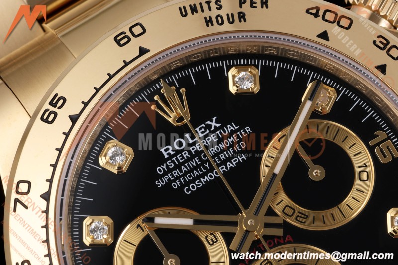 Rolex - Daytona 116508 40mm Gain Weight YG/YG Blk/Gold/Diam AVF DD4130 | 롤렉스 - 데이토나 116508 40mm 중량 증가 YG/YG 블랙/골드/다이아 AVF DD4130