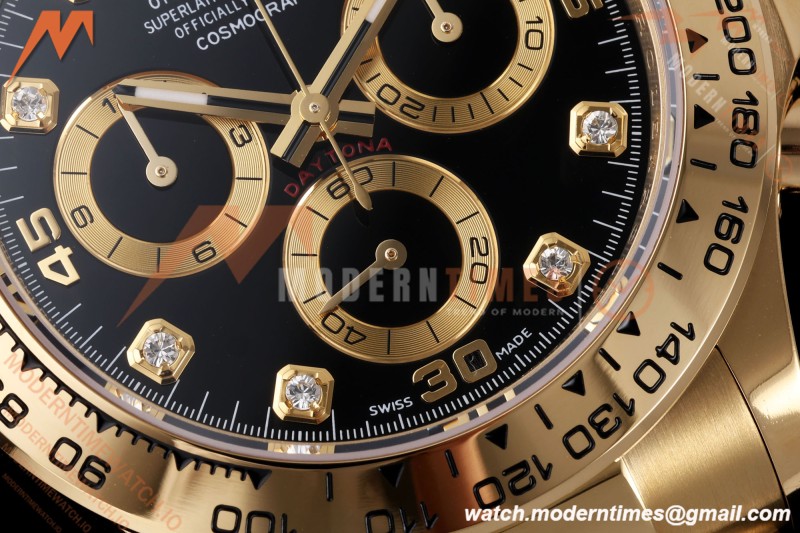 Rolex - Daytona 116508 40mm Gain Weight YG/YG Blk/Gold/Diam AVF DD4130 | 롤렉스 - 데이토나 116508 40mm 중량 증가 YG/YG 블랙/골드/다이아 AVF DD4130
