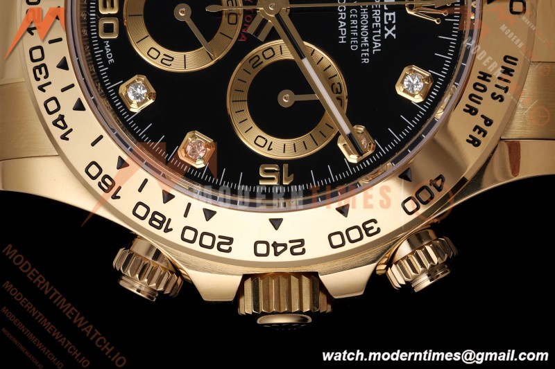 Rolex - Daytona 116508 40mm Gain Weight YG/YG Blk/Gold/Diam AVF DD4130 | 롤렉스 - 데이토나 116508 40mm 중량 증가 YG/YG 블랙/골드/다이아 AVF DD4130