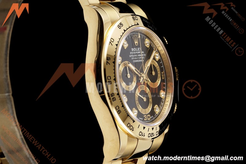 Rolex - Daytona 116508 40mm Gain Weight YG/YG Blk/Gold/Diam AVF DD4130 | 롤렉스 - 데이토나 116508 40mm 중량 증가 YG/YG 블랙/골드/다이아 AVF DD4130