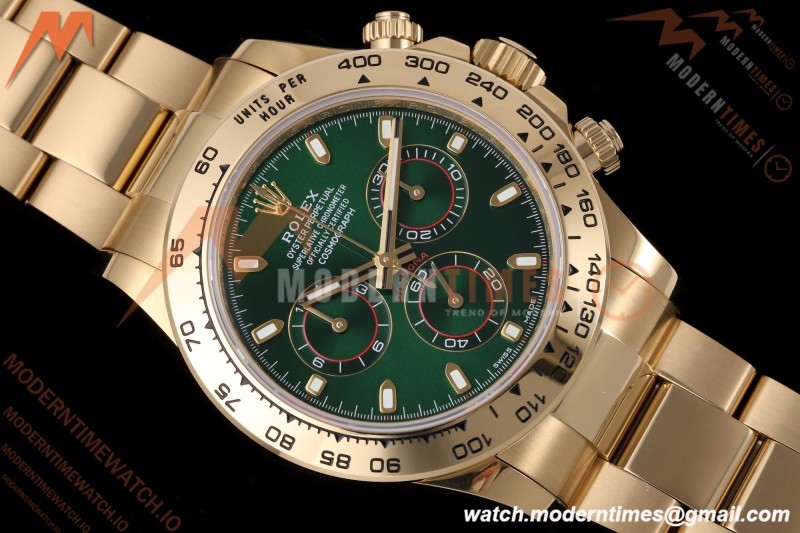 Rolex - Daytona 116508 40mm Gain Weight YG/YG Grn/Stk AVF DD4130