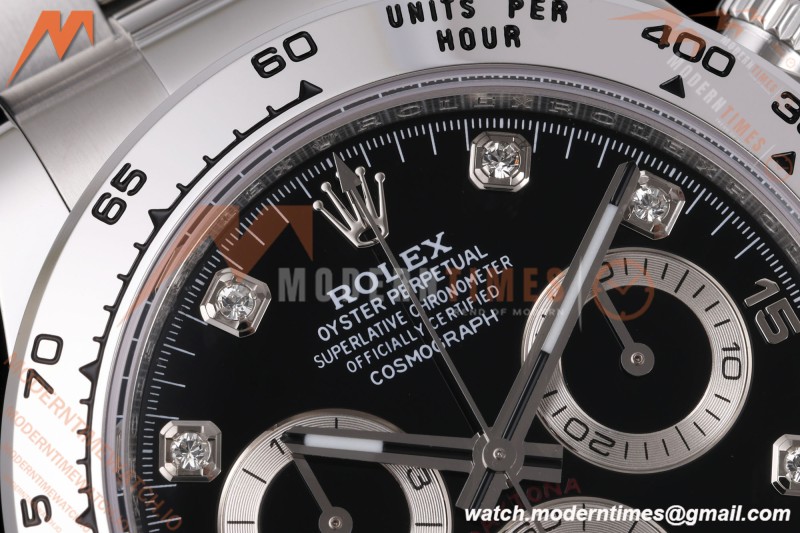 Rolex - Daytona 116509 40mm Gain Weight SS/SS Blk/Diam AVF DD4130