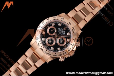 Rolex - Daytona 116505 40mm Gain Weight RG/RG Blk/Dia AVF DD4130