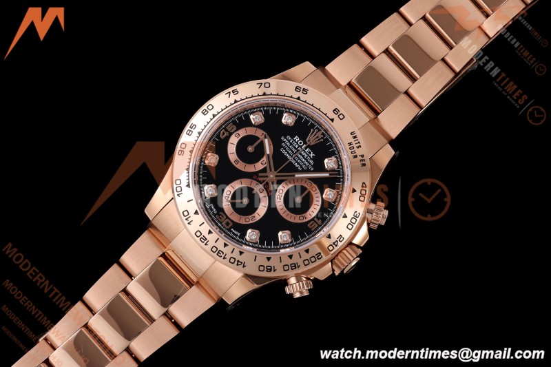 Rolex - Daytona 116505 40mm Gain Weight RG/RG Blk/Dia AVF DD4130