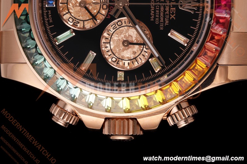 Rolex - Daytona Rainbow 116595 RBOW 40mm Gain Weight RG/RG Black/Dia AVF DD4130