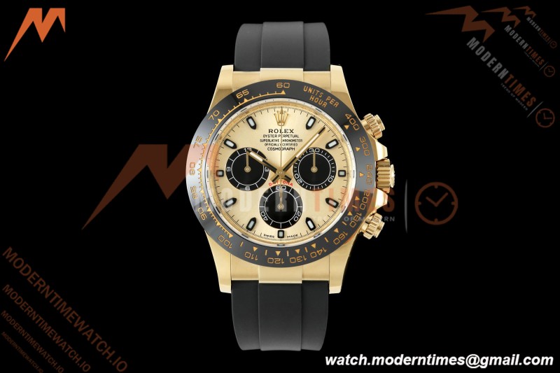 Rolex - Daytona 116518LN 40mm Gain Weight CER/YG/RU Gold/Blk/Stk AVF DD4130 | 롤렉스 - 데이토나 116518LN 40mm 무게 증량 버전 세라믹/옐로우골드/러버 골드/블랙/바 인덱스 AVF DD4130