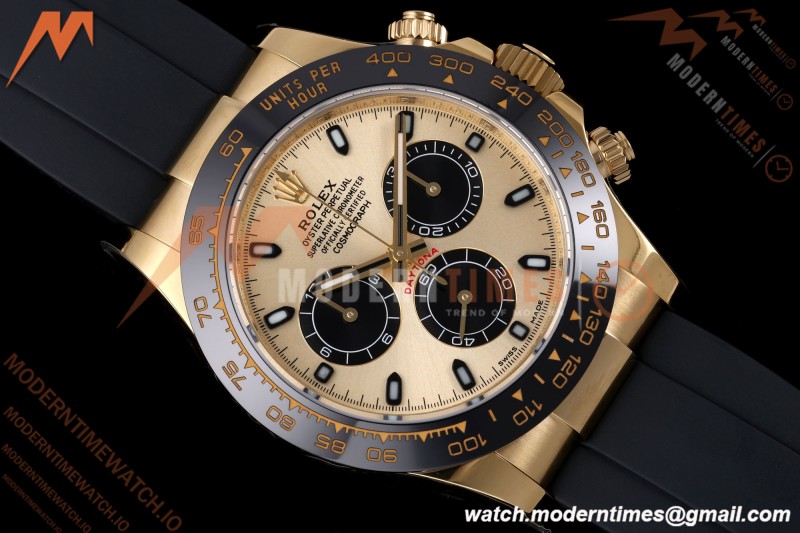Rolex - Daytona 116518LN 40mm Gain Weight CER/YG/RU Gold/Blk/Stk AVF DD4130 | 롤렉스 - 데이토나 116518LN 40mm 무게 증량 버전 세라믹/옐로우골드/러버 골드/블랙/바 인덱스 AVF DD4130