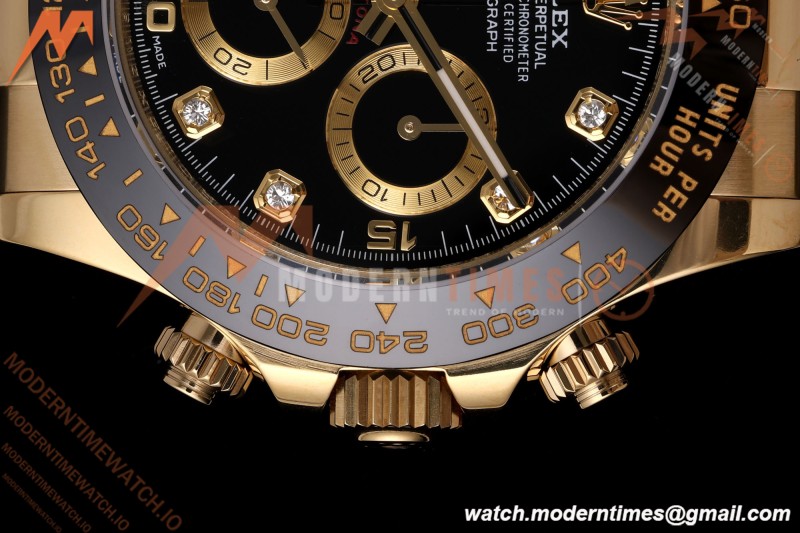Rolex - Daytona 116518LN 40mm Gain Weight CER/YG/RU Blk/Gold/Dia AVF DD4130