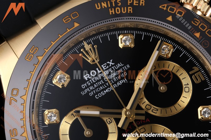 Rolex - Daytona 116518LN 40mm Gain Weight CER/YG/RU Blk/Gold/Dia AVF DD4130