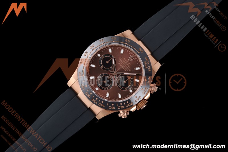 Rolex - Daytona 116515LN 40mm Gain Weight RG/RU Brn/Blk/Stk AVF DD4130 | 롤렉스 - 데이토나 116515LN 40mm 무게 증량 버전 로즈골드/러버 브라운/블랙/바 인덱스 AVF DD4130