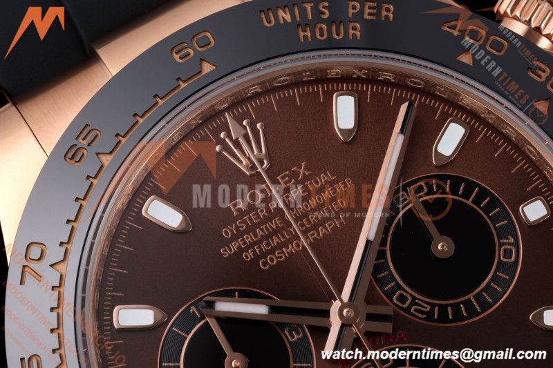 Rolex - Daytona 116515LN 40mm Gain Weight RG/RU Brn/Blk/Stk AVF DD4130 | 롤렉스 - 데이토나 116515LN 40mm 무게 증량 버전 로즈골드/러버 브라운/블랙/바 인덱스 AVF DD4130
