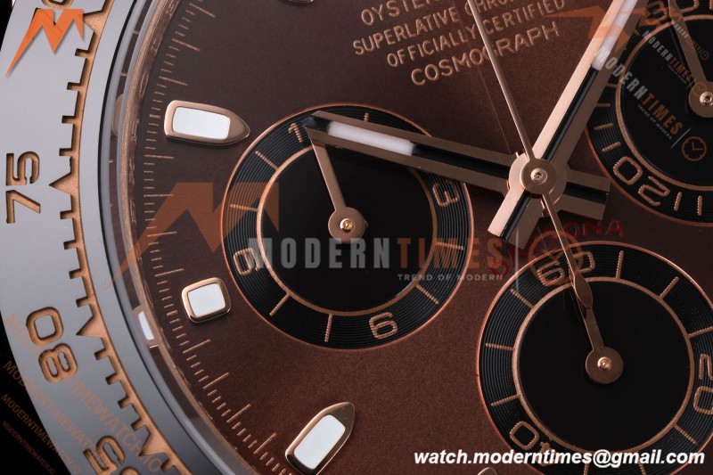 Rolex - Daytona 116515LN 40mm Gain Weight RG/RU Brn/Blk/Stk AVF DD4130 | 롤렉스 - 데이토나 116515LN 40mm 무게 증량 버전 로즈골드/러버 브라운/블랙/바 인덱스 AVF DD4130