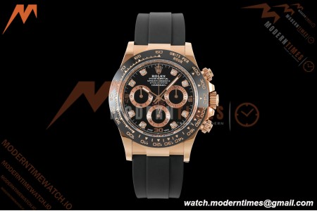 Rolex - Daytona 116515LN 40mm Gain Weight RG/RU Blk/Dia AVF DD4130 | 롤렉스 - 데이토나 116515LN 40mm 무게 증량 버전 로즈골드/러버 블랙/다이아 AVF DD4130