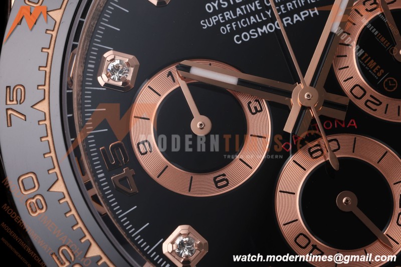 Rolex - Daytona 116515LN 40mm Gain Weight RG/RU Blk/Dia AVF DD4130 | 롤렉스 - 데이토나 116515LN 40mm 무게 증량 버전 로즈골드/러버 블랙/다이아 AVF DD4130