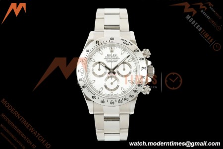 Rolex - Daytona 116520 40mm 904L SS/SS Wht/Stk UFO SH-TW4130 Free Sprung