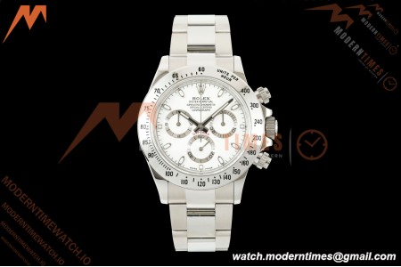 Rolex - Daytona 116520 40mm 904L SS/SS Wht/Stk UFO SH-TW4130 Free Sprung