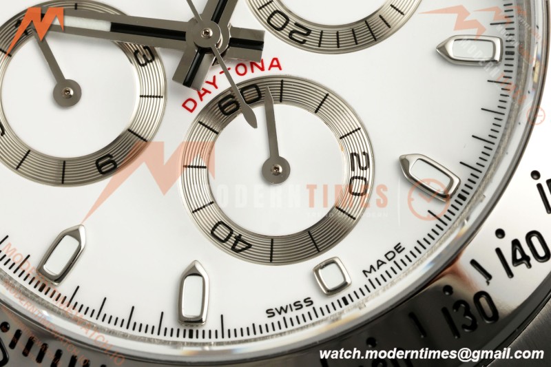Rolex - Daytona 116520 40mm 904L SS/SS Wht/Stk UFO SH-TW4130 Free Sprung