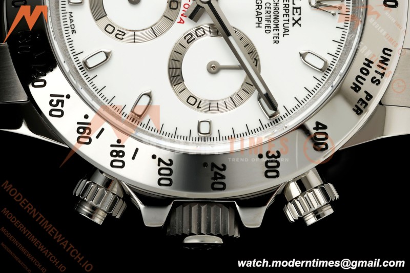 Rolex - Daytona 116520 40mm 904L SS/SS Wht/Stk UFO SH-TW4130 Free Sprung