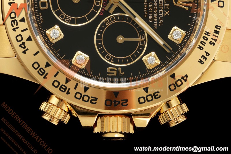 Rolex - Daytona 116508 40mm 904L YG/YG Blk/Dia VF DD4130