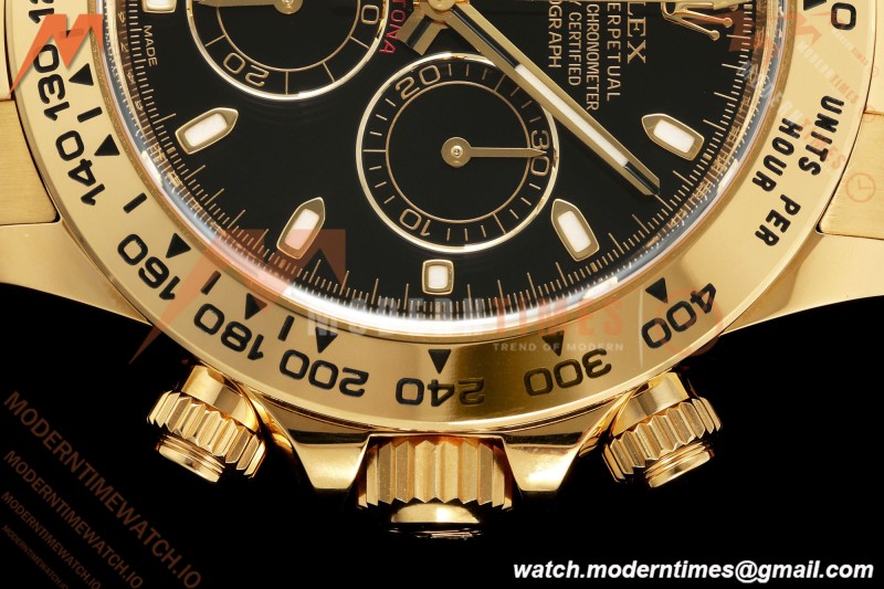 Rolex - Daytona 116508 40mm 904L YG/YG Blk/Stk VF DD4130