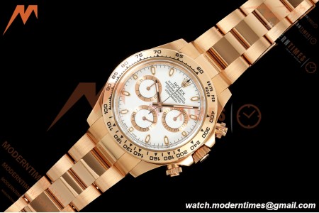Rolex - Daytona 116505 40mm RG/RG Wht/Stk VF DD4130
