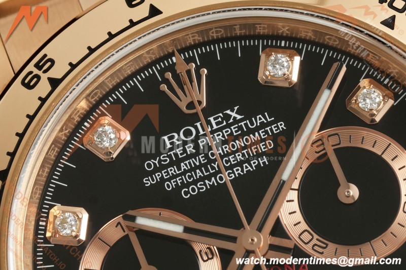 Rolex - Daytona 116505 40mm RG/RG Blk/Dia VF DD4130