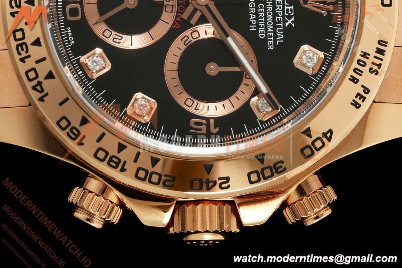 Rolex - Daytona 116505 40mm RG/RG Blk/Dia VF DD4130