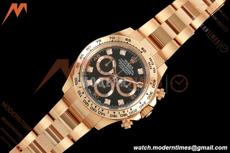 Rolex - Daytona 116505 40mm RG/RG Blk/Dia VF DD4130